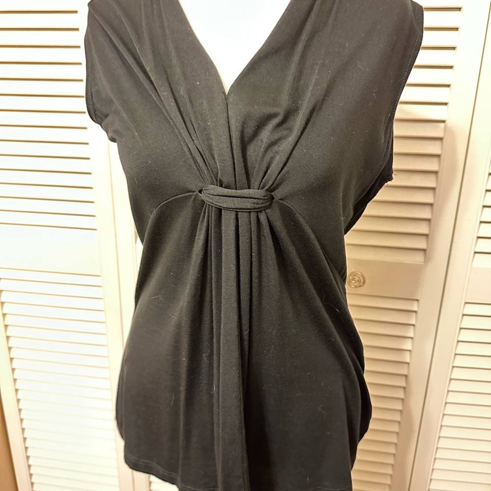 Leo & Nicole Black Draped Women's Blouse